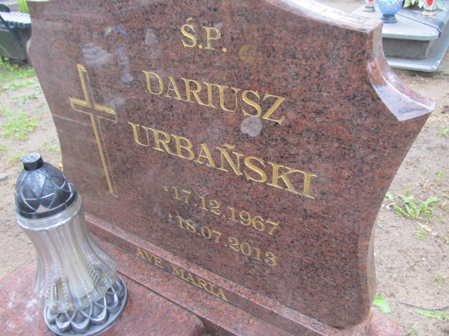 Dariusz Urbański 1967 Przybiernów - Grobonet - Wyszukiwarka osób pochowanych